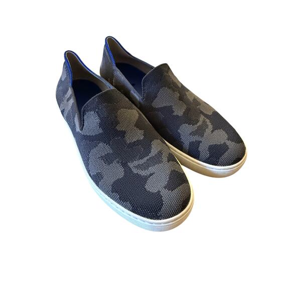 Rothys The Sneaker Gray Blue Camo Women's Slip On Low Top Shoes 8.5W Comfortable - Picture 6 of 11